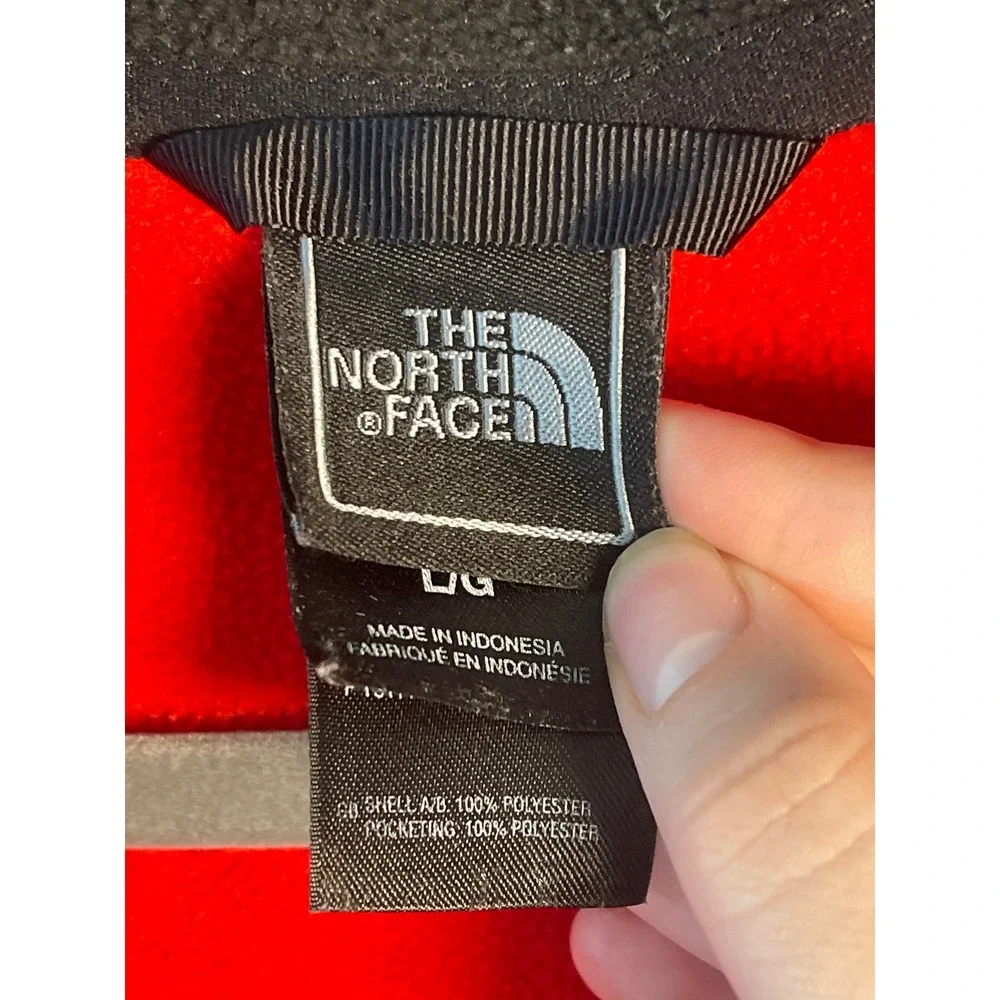 The North Face Red Black Colorblock Fleece Jacket Full Zip Mens‎ L vintage Y2K